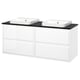 ÄNGSJÖN / BACKSJÖN Vanities, high gloss white/black marble effect, 61x21 1/2x28 1/4 "