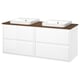 ÄNGSJÖN / BACKSJÖN Vanities, high gloss white/brown walnut effect, 61x21 1/2x28 1/4 "