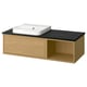 ÄNGSJÖN / BACKSJÖN Vanity, oak effect/black marble effect, 49x21 1/2x16 1/4 "