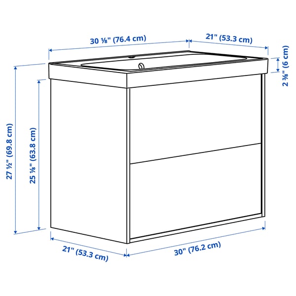 Illustration with measurements for the product: ÄNGSJÖN.