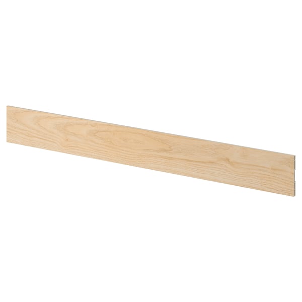 ASKERSUND light ash wood plinth, melamine finish, long rectangular shape, smooth surface, kitchen cabinet trim.