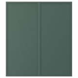 ASPUDDEN 2-p door/corner base cabinet set, dark gray-green, 13x30 "