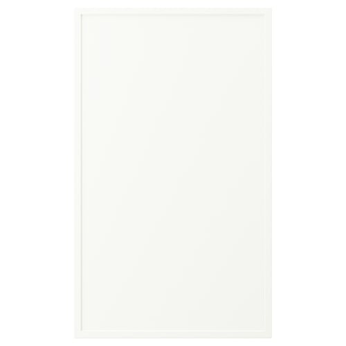 ASPUDDEN: white cabinet, rectangular, simple design, made from particleboard, fibreboard, plastic edging, and plastic foil.