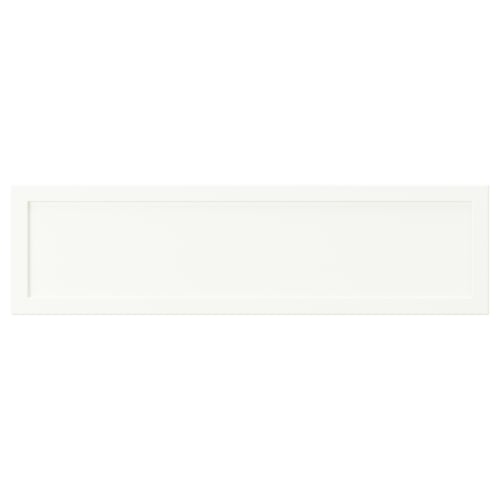 ASPUDDEN desk, white, rectangular, modern, particleboard, fibreboard, plastic edging.