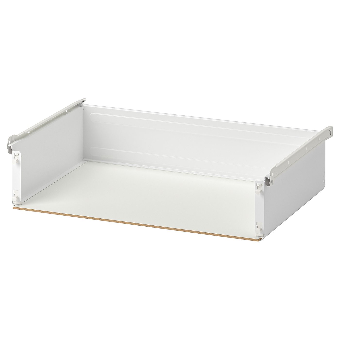 AURDAL white storage drawer, metal & fiberboard, rectangular, plain design.
