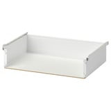 AURDAL white storage drawer, metal & fiberboard, rectangular, plain design.