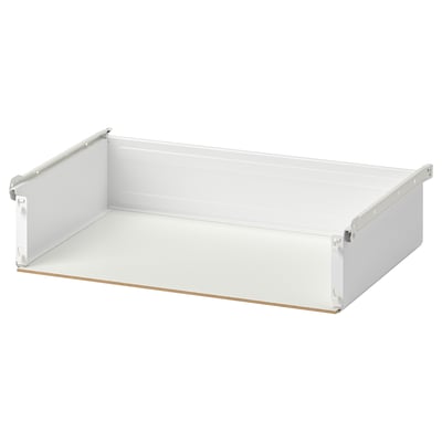 AURDAL white storage drawer, metal & fiberboard, rectangular, plain design.