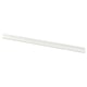 White metal suspension rail for closet, smooth surface with evenly spaced holes, straight shape.