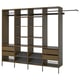 AURDAL Wardrobe combination, brown stained oak veneer/dark gray, 118 7/8-132 7/8x15 3/4x87 "