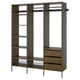 AURDAL Wardrobe combination, brown stained oak veneer/dark gray, 74 3/4x15 3/4x87 "