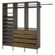 AURDAL Wardrobe combination, brown stained oak veneer/dark gray, 95 1/8-108 1/8x15 3/4x87 "