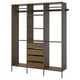 AURDAL Wardrobe combination, brown stained oak veneer/dark gray, 74 3/4x15 3/4x87 "