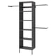 Black AURDAL closet organiser with shelves and bars.