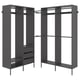 Modern dark grey AURDAL closet organiser with shelves, drawers, and hanging rods.