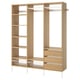 AURDAL Wardrobe combination, oak veneer/white, 74 3/4x15 3/4x87 "