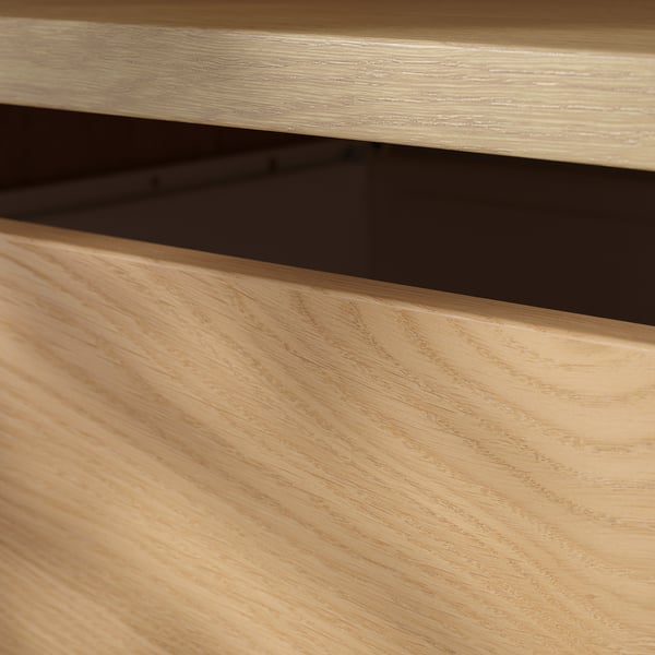 Close-up of AURDAL wooden shelf showing fine grain and smooth finish.
