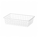 White wire mesh AURDAL storage basket, rectangular shape, steel.