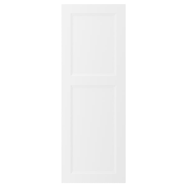 AXSTAD white cabinet door, matt finish, inset panel, fiberboard core, plastic foil cover, timeless design.