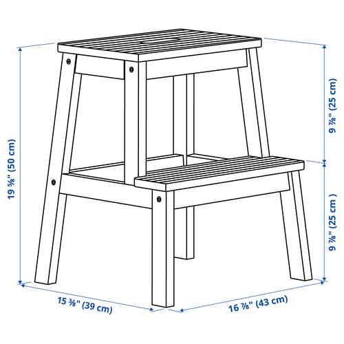 Illustration with measurements for the product: BEKVÄM.