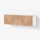 BESTÅ Shelf unit with doors, white/Hedeviken oak veneer, 47 1/4x16 1/2x15 "