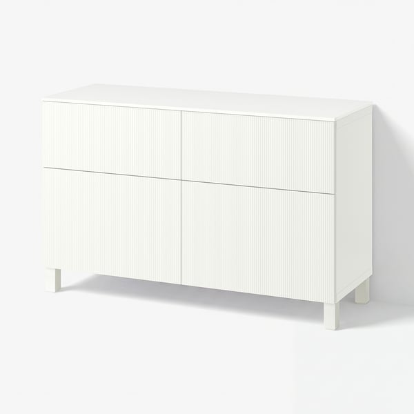 BESTÅ Storage combination w doors/drawers, white/Förvaltare white, 47 1/4x16 1/2x29 5/8 "