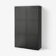 BESTÅ Storage combination with doors, black-brown/Hanviken black-brown, 47 1/4x16 1/2x76 "