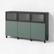 BESTÅ Storage combination with doors, black-brown/Krukmakare dark gray-green, 70 7/8x16 1/2x44 1/8 "