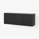 BESTÅ Wall-mounted cabinet combination, black-brown/Hanviken black-brown, 70 7/8x16 1/2x25 1/4 "