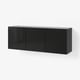 BESTÅ Wall-mounted cabinet combination, black-brown/Selsviken high-gloss/black, 70 7/8x16 1/2x25 1/4 "