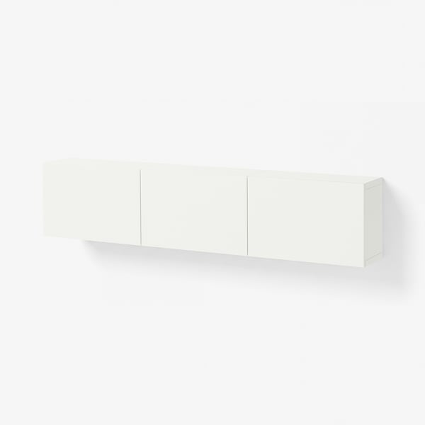 BESTÅ Wall-mounted cabinet combination, white/Lappviken white, 70 7/8x8 5/8x15 "