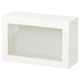 White BESTÅ shelf with glass door, rectangular shape, modern design.