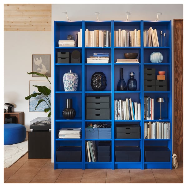 BILLY Bookcase, blue, 15 3/4x11x79 1/2 "