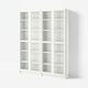BILLY / OXBERG Bookcase, white/glass, 63x11 3/4x79 1/2 "