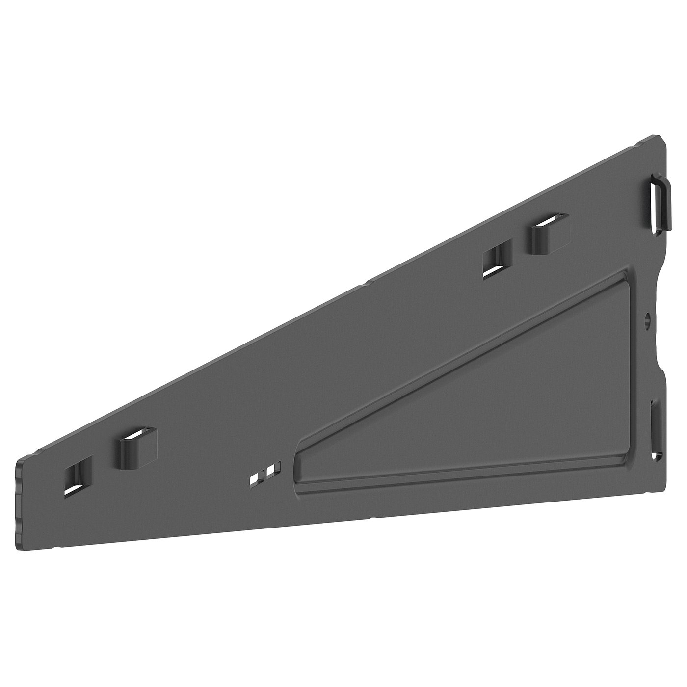 A dark grey BOAXEL storage bracket with a sleek, functional design, made of powder-coated steel.