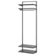 BOAXEL grey wall rack, steel, outdoor clothing storage.