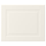 Kitchen cabinet door named BODBYN in white, made of fiberboard, rectangular with bevelled edges.