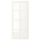 BODBYN door, off-white, classic design with bevelled panels, fiberboard & tempered glass.