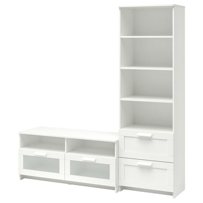 BRIMNES tv stand & bookcase from IKEA. White, minimalist, particleboard.