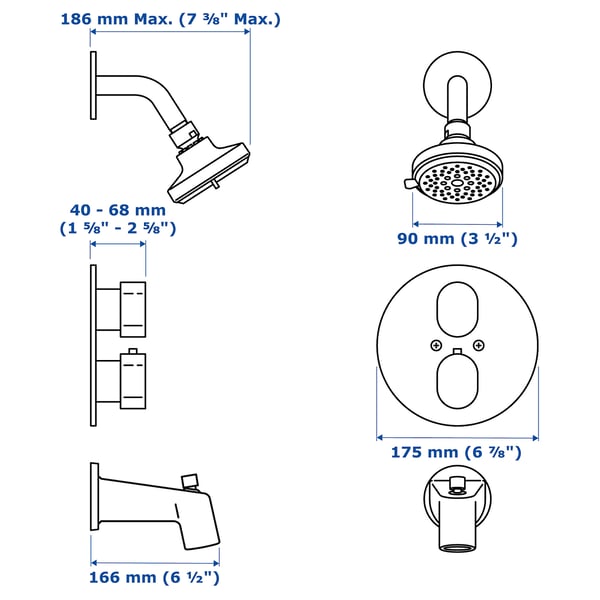 Illustration with measurements for the product: BROGRUND.