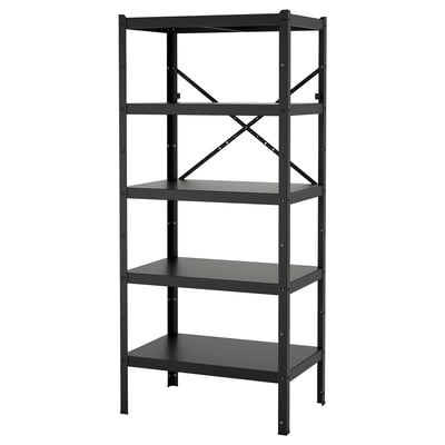 BROR Shelving unit, black, 33 1/2x21 5/8x74 3/4 "