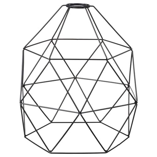BRUNSTA black wire pendant lamp, geometric design, polypropylene plastic and steel frame.