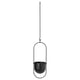 Black hanging planter, oval shape, metal wire frame, part of CHILISTRÅN series, suspends from ceiling.