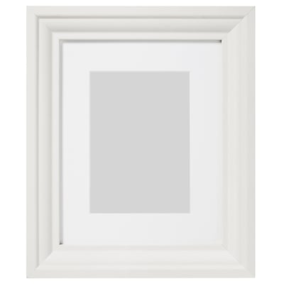 A white EDSBRUK picture frame with a classic design, ready to display cherished photos safely with plastic front protection.