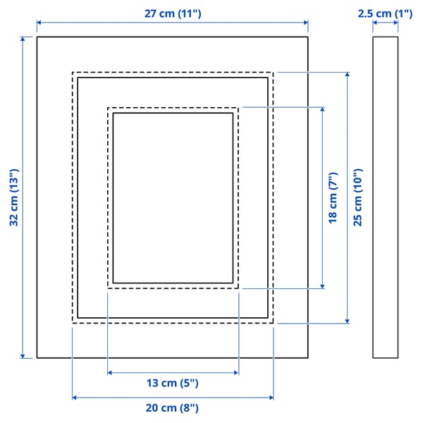 Illustration with measurements for the product: EDSBRUK.
