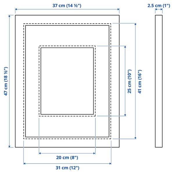 Illustration with measurements for the product: EDSBRUK.
