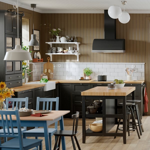 EKBACKEN Countertop, light oak effect/laminate, 98x1 1/8 "