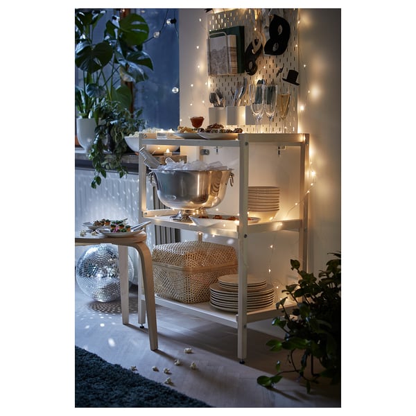 EKENABBEN Open shelf unit, aspen/white, 27 1/2x13 3/8x33 7/8 "
