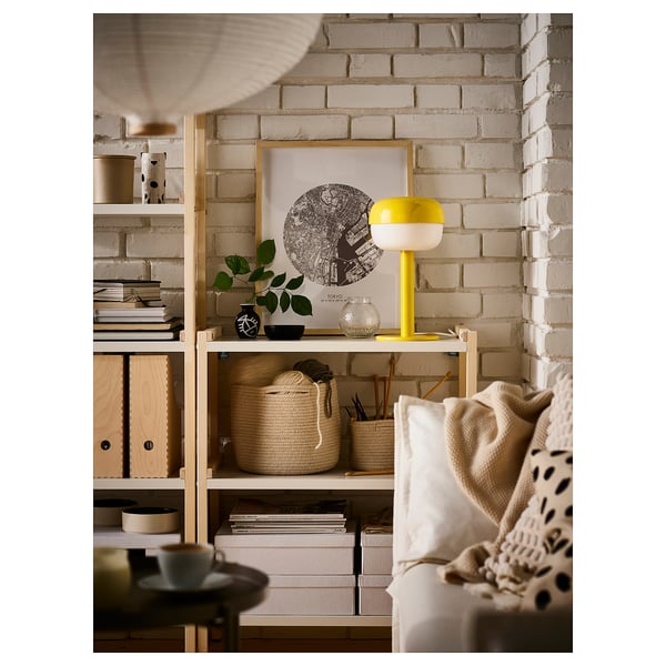 EKENABBEN Open shelf unit, aspen/white, 27 1/2x13 3/8x33 7/8 "