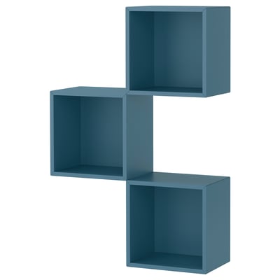 EKET Wall-mounted cabinet combination, dark gray-blue, 27 1/2x9 7/8x41 3/8 "