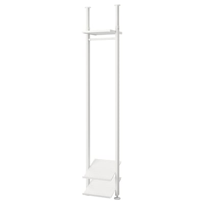 ELVARLI white shelf unit, adjustable, modern, sleek design, metal and wood.